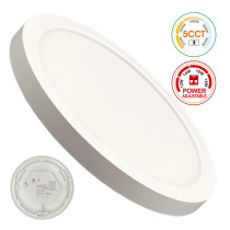 Plafón + Downlight LED - Circular- Blanco - Potencia Ajustable 18W - 16W - 14W - 12W - 5CCT - SMD2835 140Lm/W - IP44