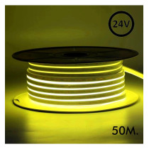 Neón LED Flexible 24V - 8W/m - Bobina 50m - 6x12mm - Amarillo