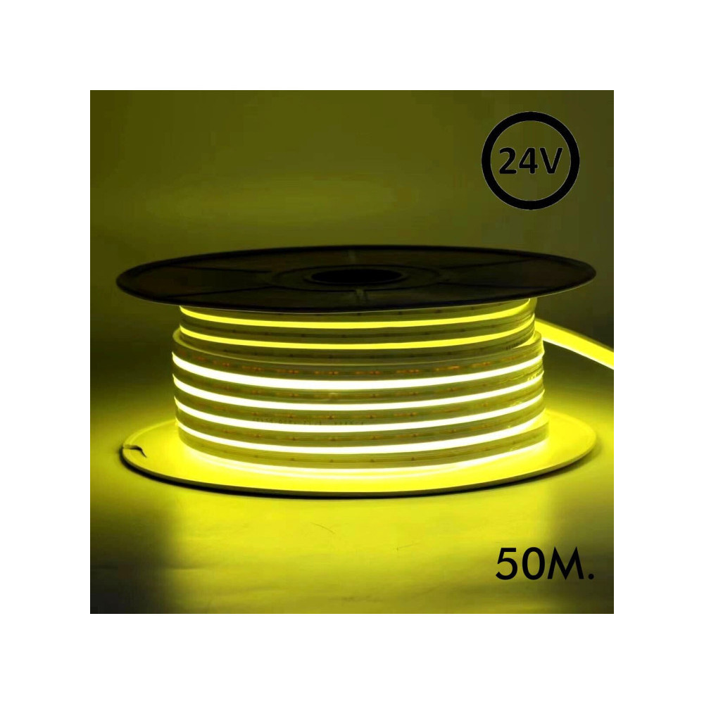 Neón LED Flexible 24V - 8W/m - Bobina 50m - 6x12mm - Amarillo