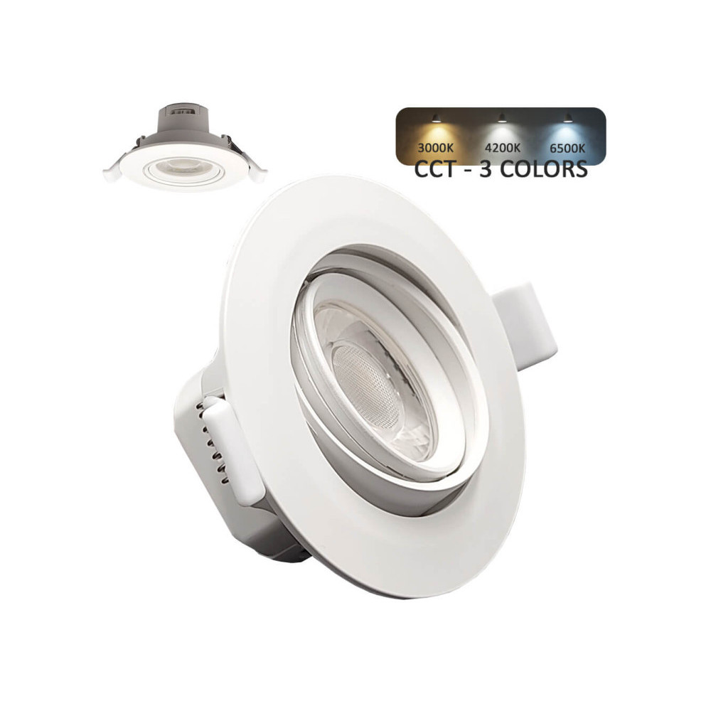 Empotrable LED 7W Circular Blanco - Orientable - CCT Color Seleccionable