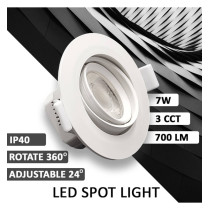 Empotrable LED 7W Circular Blanco - Orientable - CCT Color Seleccionable