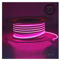 Neón LED Flexible 24V - 8W/m - Bobina 50m - 6x12mm - Rosa