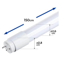 Tubo LED 24W Cristal 150cm 300º - ALTA LUMINOSIDAD - SAMSUNG CHIP PACK 10