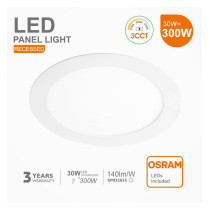 Placa Slim LED Circular 30W - CCT - OSRAM CHIP DURIS E2835