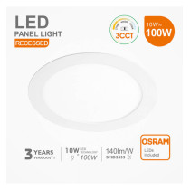 Placa Slim LED Circular 10W - CCT - OSRAM CHIP DURIS E2835