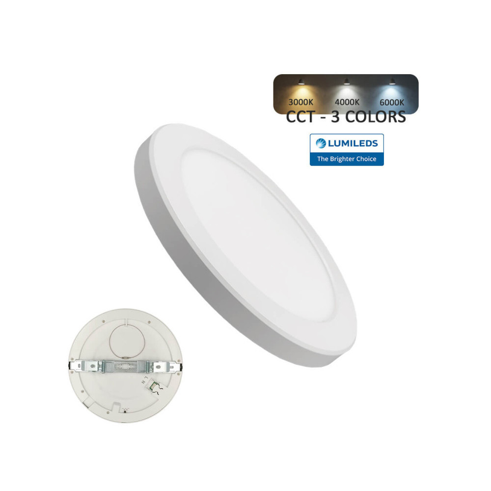 Downlight + Plafón LED - Circular- MOSS BLANCO LUMILEDS - 6W AJUSTABLE - CCT Color Seleccionable