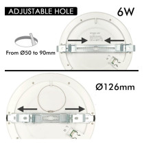 Downlight + Plafón LED - Circular- MOSS BLANCO LUMILEDS - 6W AJUSTABLE - CCT Color Seleccionable