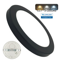 Downlight + Plafón LED - Circular- MOSS Negro LUMILEDS - 18W AJUSTABLE - CCT Color Seleccionable