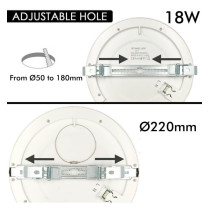 Downlight + Plafón LED - Circular- MOSS Negro LUMILEDS - 18W AJUSTABLE - CCT Color Seleccionable