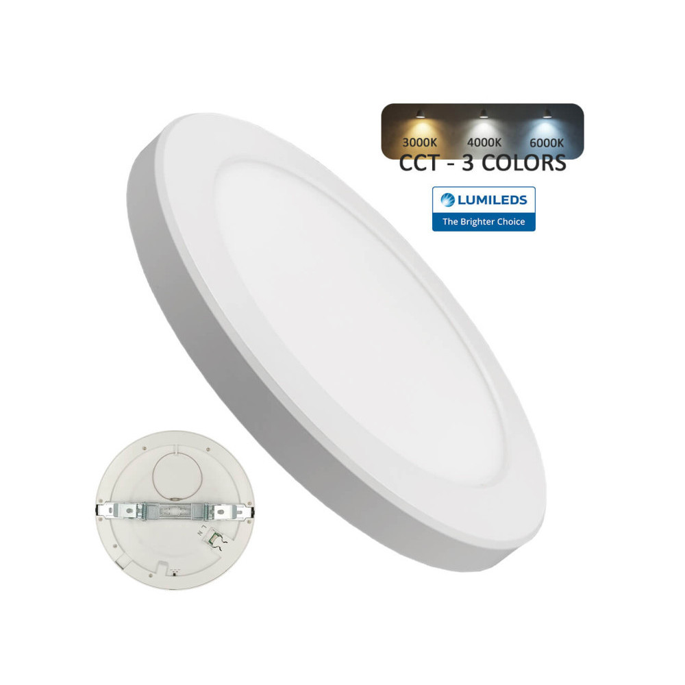 Downlight + Plafón LED - Circular- MOSS BLANCO LUMILEDS - 18W AJUSTABLE - CCT Color Seleccionable