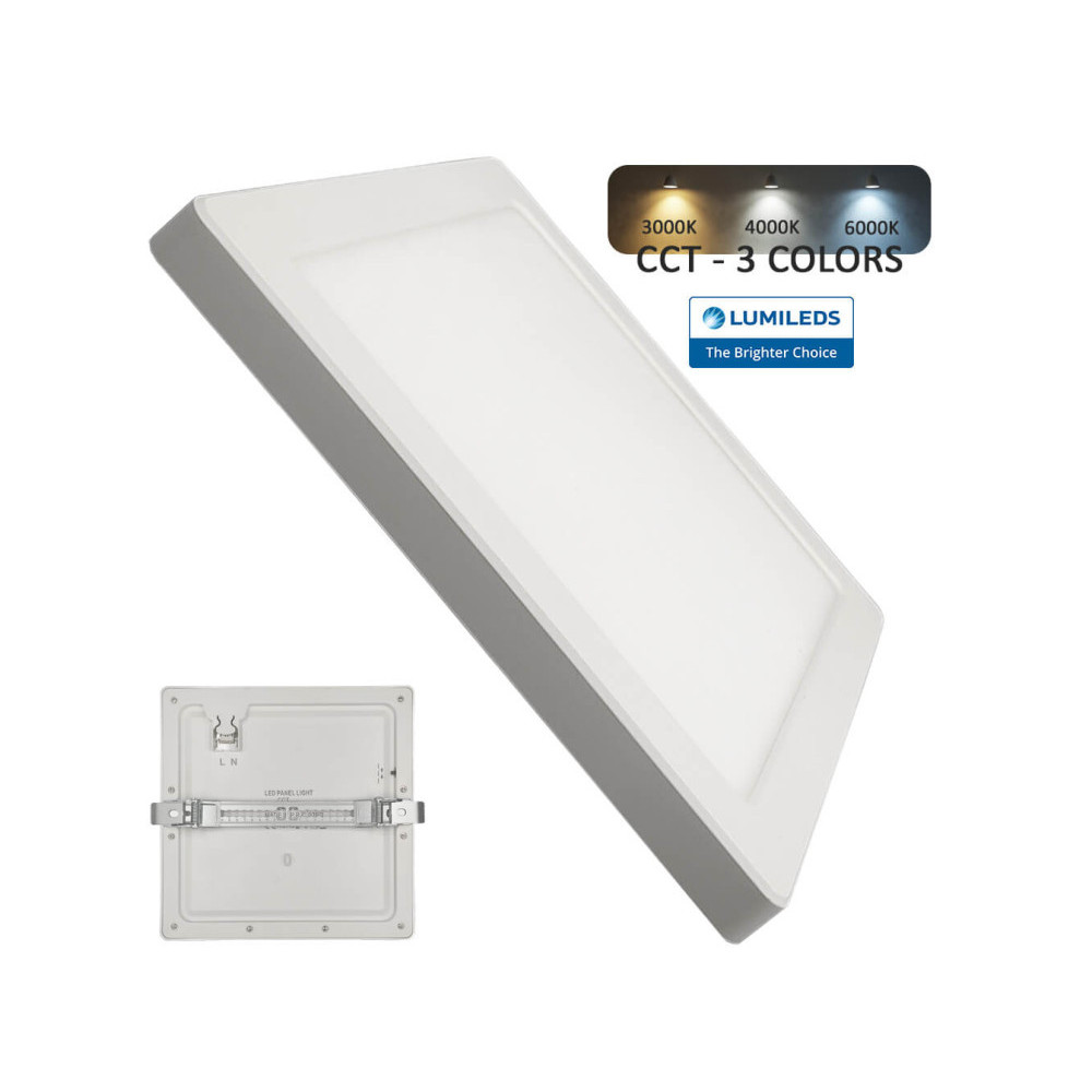 Downlight + Plafón LED - Cuadrado- MOSS BLANCO LUMILEDS - 24W AJUSTABLE - CCT Color Seleccionable