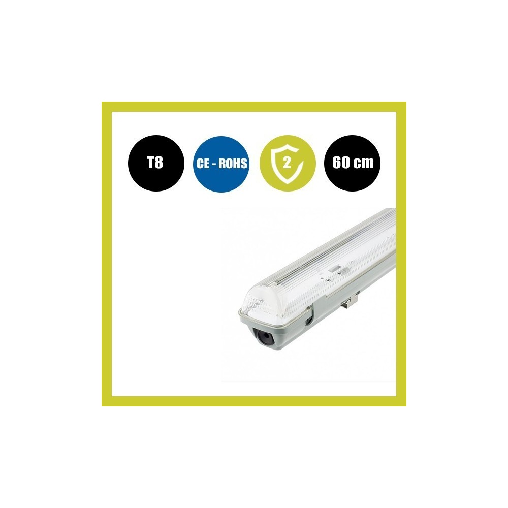 Pantalla estanca para un tubo de LED IP65 60cm