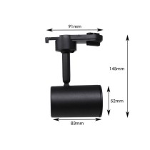 Carcasa para foco carril negra para lampara GU10