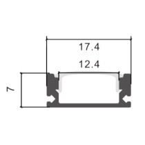 Perfil 2 metros Aluminio - U - para LED