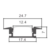 Perfil 2 metros Aluminio - Alas- para empotrar
