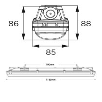 Regleta Estanca LED integrado - 35W-30W-25W-20W - OSRAM Driver - 120cm