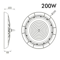 Campana Industrial LED 200W UFO TITAN CHIP LUMILEDS SMD 2835