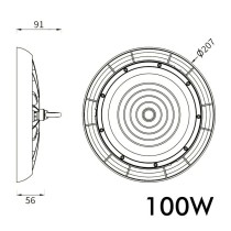 Campana Industrial LED 100W UFO TITAN CHIP LUMILEDS SMD 2835