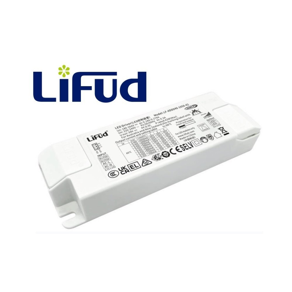 DRIVER LIFUD REGULABLE DALI PARA PANEL LED 40W 9-42V 800-1050mA ADD040-42