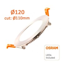 Placa Slim LED Circular 10W Acero Inox - CCT - OSRAM CHIP DURIS E 2835