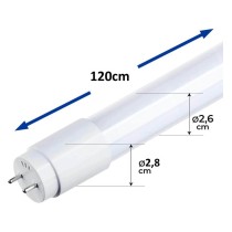 Tubo LED 18W Cristal 120cm 300º - ALTA LUMINOSIDAD - SAMSUNG CHIP PACK 10