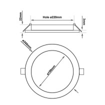 Placa Slim LED Circular 26W - CCT - OSRAM CHIP DURIS E2835