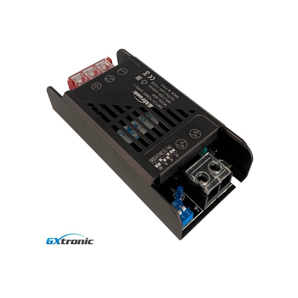 Fuente Alimentación 24V 60W 2.5A - Aluminio IP20 - GXtronic