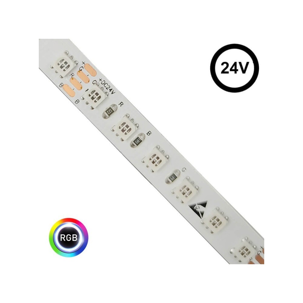 Tira LED 24V RGB | 120xLED/M | 5m | SMD3535 | 560Lm | 15W/M | IP20