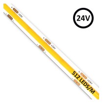 Tira LED COB 24V | 512 LED/M | 5m | FLIP CHIP | 1650Lm |15W/M | CRI90 | IP20