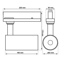 Foco LED 40W - 34W NEW MAYA Negro Carril Monofásico - CRI+92 - UGR13 -HIGH LUMEN 140Lm/W