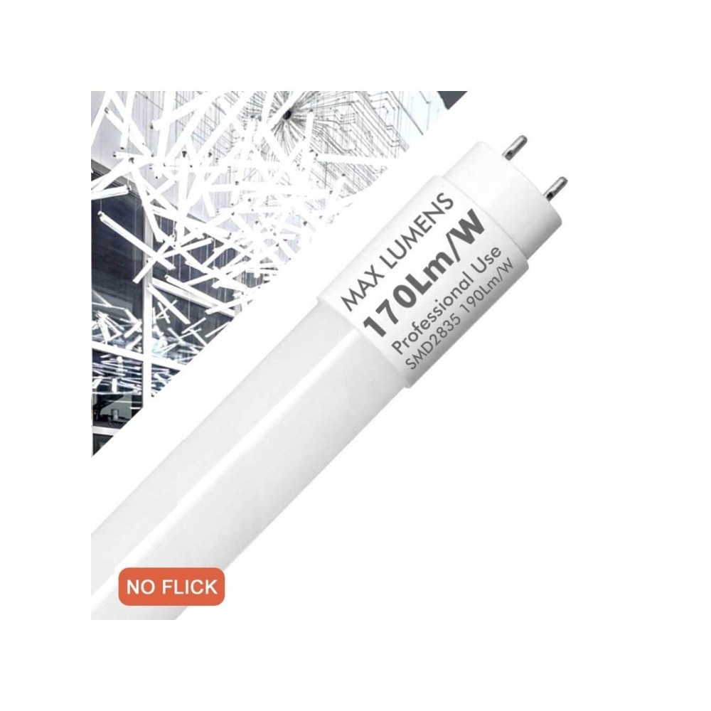 Tubo LED 10W Cristal 60cm T8 - 170 Lm/W - PRO MAX LUMENS - 1700Lm - NO FLICK