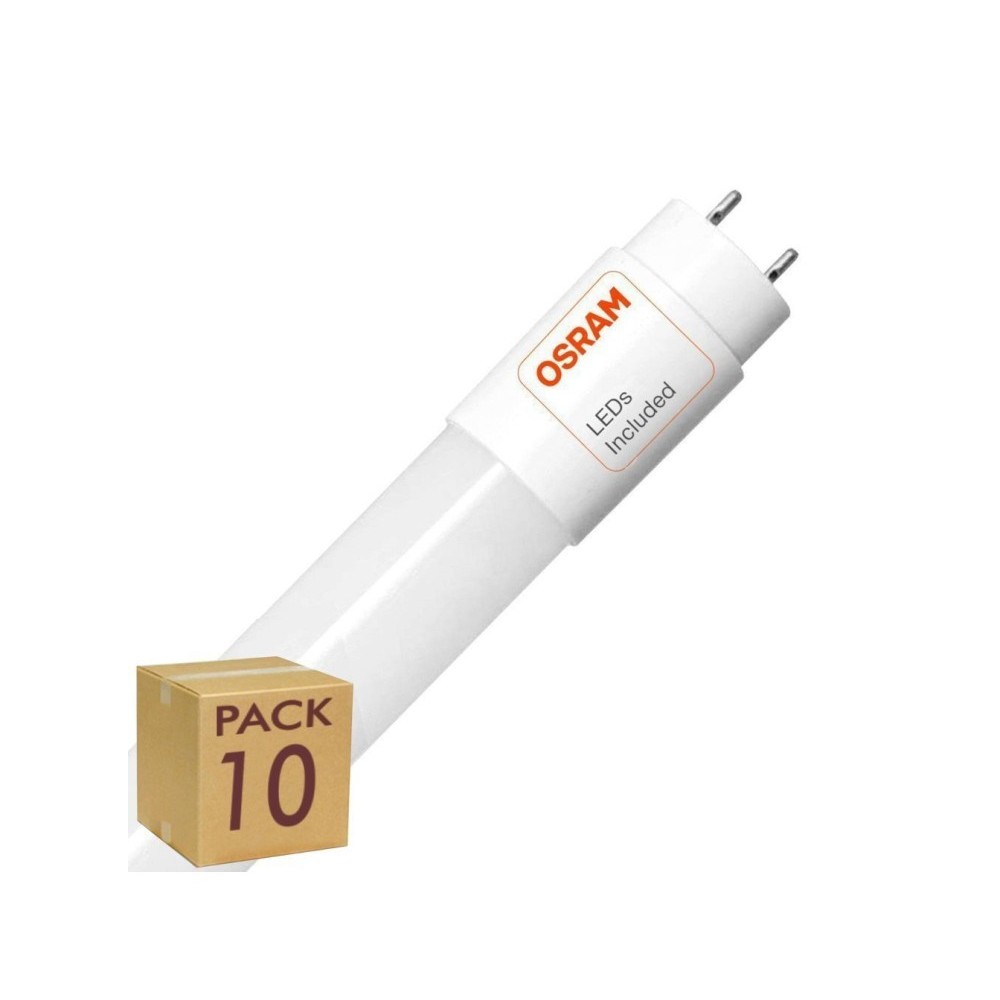 Comprar PACK 10 Tubo LED 9W Cristal 60cm 300º - ALTA LUMINOSIDAD - OSRAM CHIP
