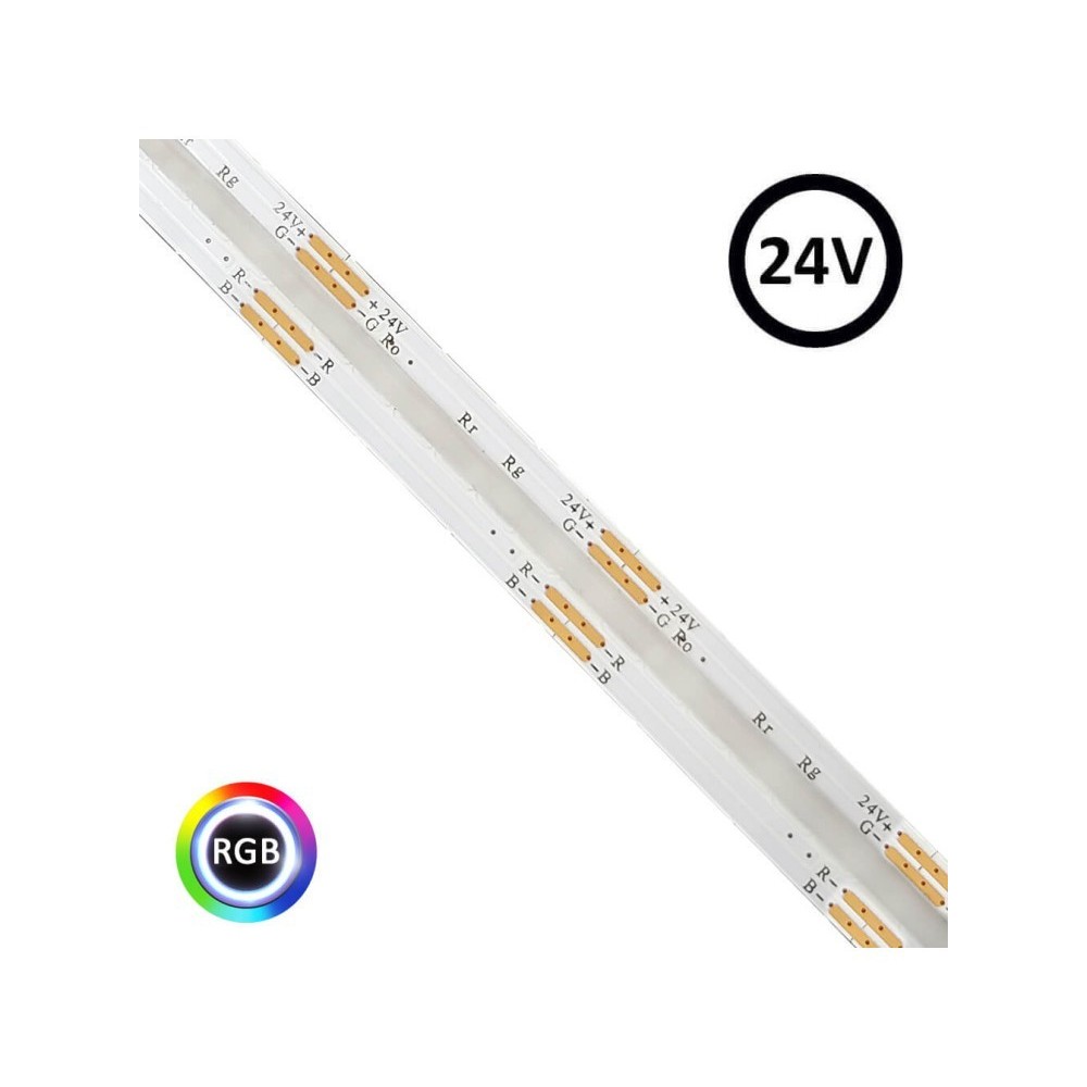 Tira LED 24V RGB COB 15W/m Rollo 5m IP20
