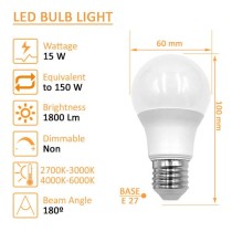 Comprar Bombilla LED 15W E27 A60 180º OSRAM CHIP DURIS E 2835