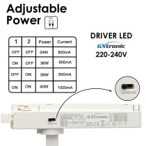 ✔️ Foco Carril Monofásico 40W NEW MAYA Blanco CRI92 - Luz Seleccionable