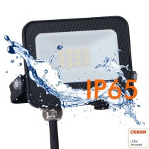 ▷ Foco Proyector Negro 10W 1100Lm Exterior IP65 OSRAM CHIP - ACTION PRO