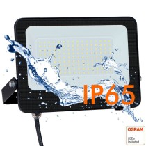 ▷ Foco Proyector Negro 100W 11000Lm Exterior IP65 OSRAM CHIP - ACTION PRO