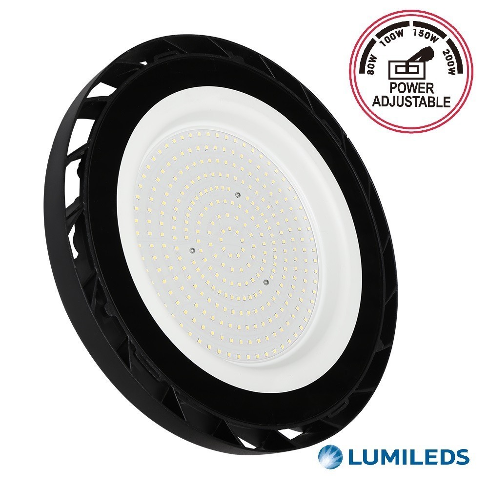 ▷ Campana Industrial LED UFO Multivatio 80W a 200W CHIP LUMILEDS - ERMES