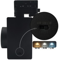 ▷ Comprar Foco Carril Trifásico Negro 40W GRAZ | Luz 3CCT CRI+92