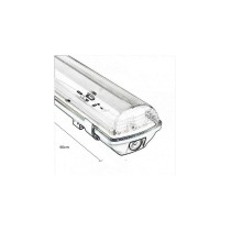 Comprar Pantalla estanca para dos tubos led IP65 60cm