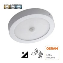 Plafón LED Superficie Circular 24W - 22W- 20W -18W Detector de Movimiento - 2700K+CCT - OSRAM CHIP