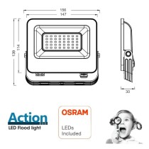 Foco Proyector LED 30W - ACTION PRO - OSRAM CHIP DURIS E2835