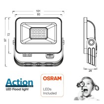 Foco Proyector LED 10W - ACTION PRO - OSRAM CHIP