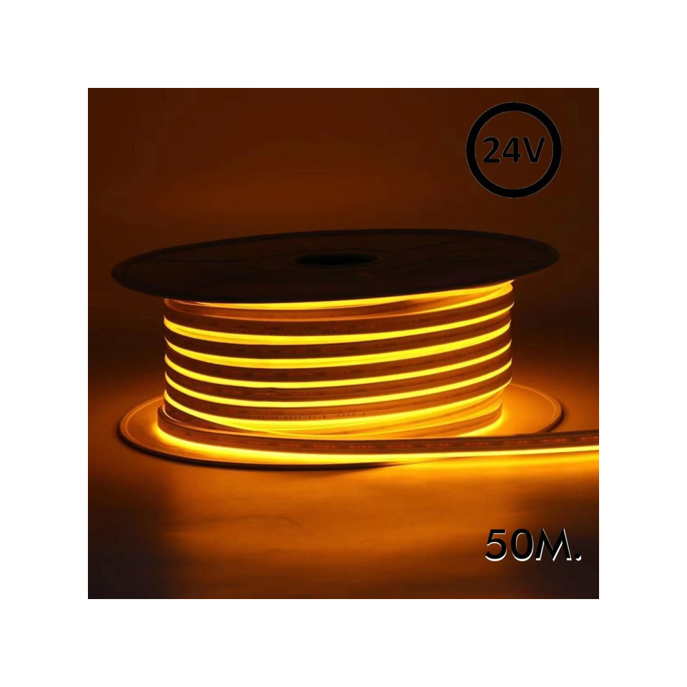 Neón LED Flexible 24V - 8W/m - Bobina 50m - 6x12mm - Naranja