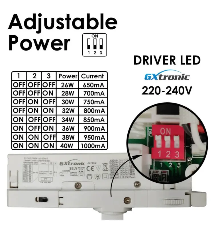 Foco LED 40w 26w Trifasico Roma Optica Regulable Ugr13 CCT - Vista Detalle #4