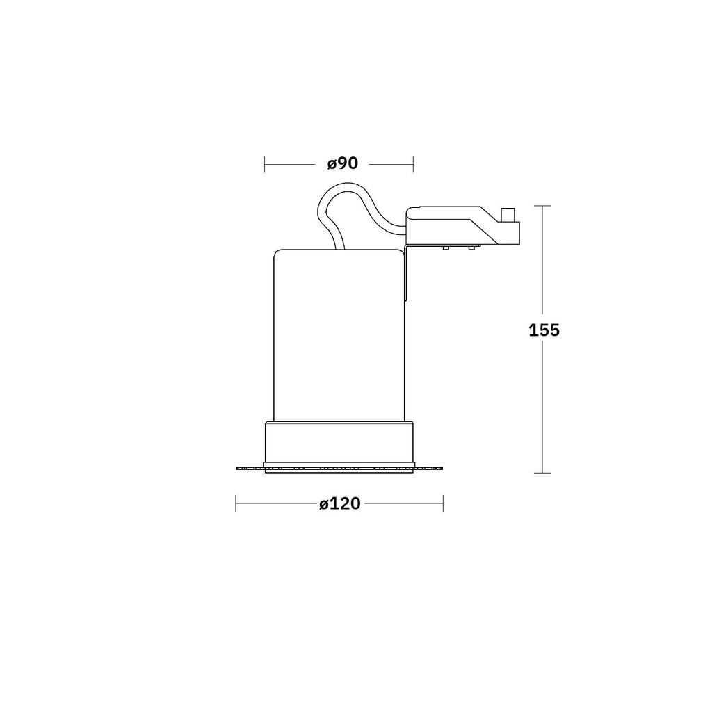 Esquema Técnico y Dimensiones - Aro Downlight Integración Escayola/Pladur Circular