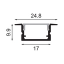 Perfil de Aluminio Empotrable con Alas de 23x8mm 2metros - #2