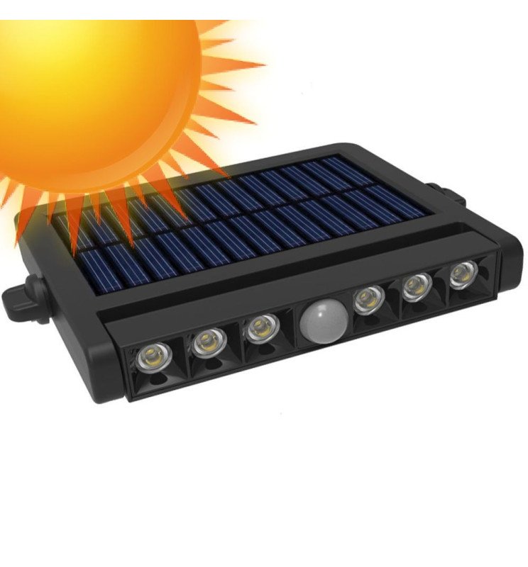 Aplique Foco Solar Orientable Led - 5W Chip - Sensor - Detalle 1