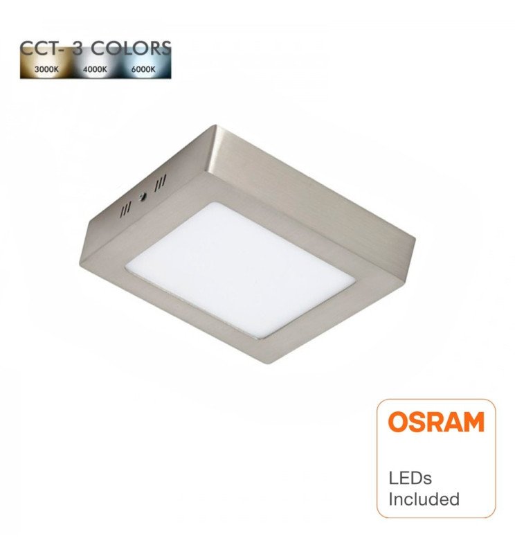Plafón LED 8W Cuadrado Acero Inox - CCT - OSRAM CHIP - Detalle 2
