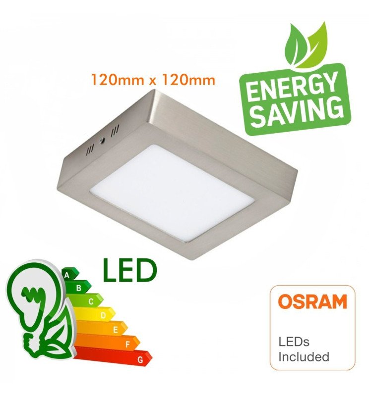 Plafón LED 8W Cuadrado Acero Inox - CCT - OSRAM CHIP - Detalle 3